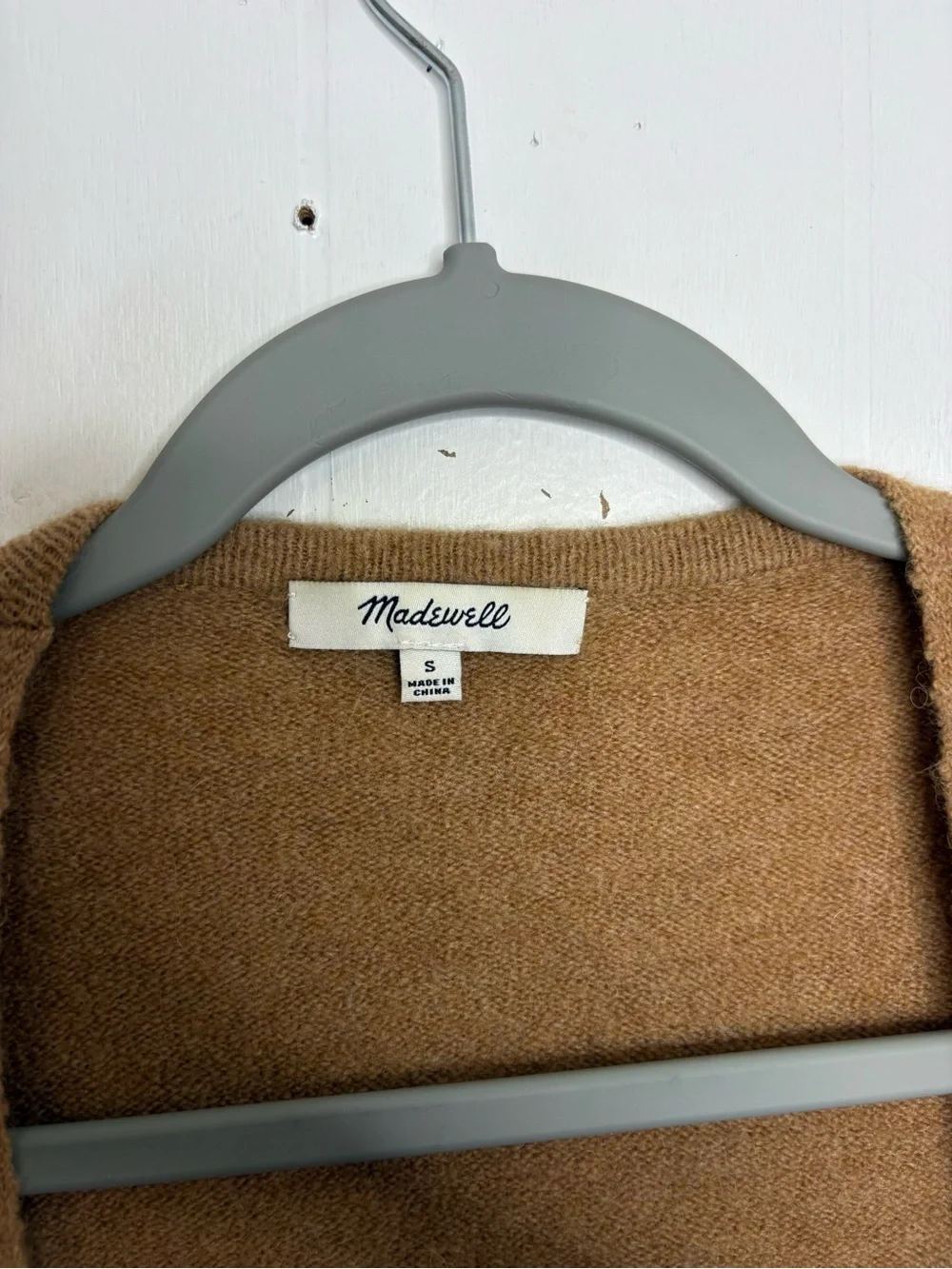 Madewell Sweater Womens Small Colorblock Cardigan Wool Alpaca Blend Navy Tan